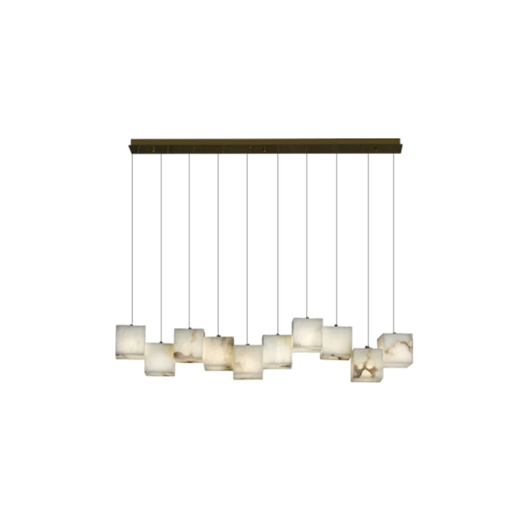 Simple Alabaster Box chandelier