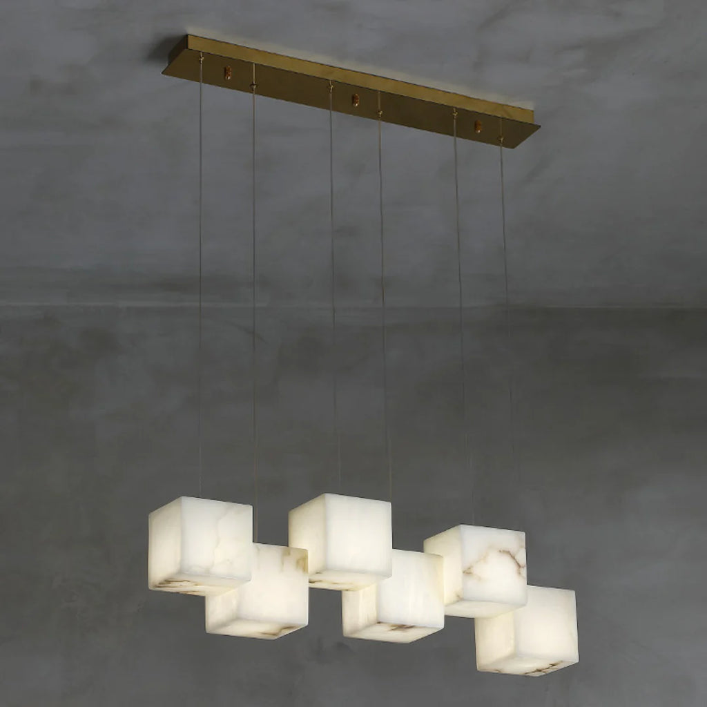 Simple Alabaster Box chandelier