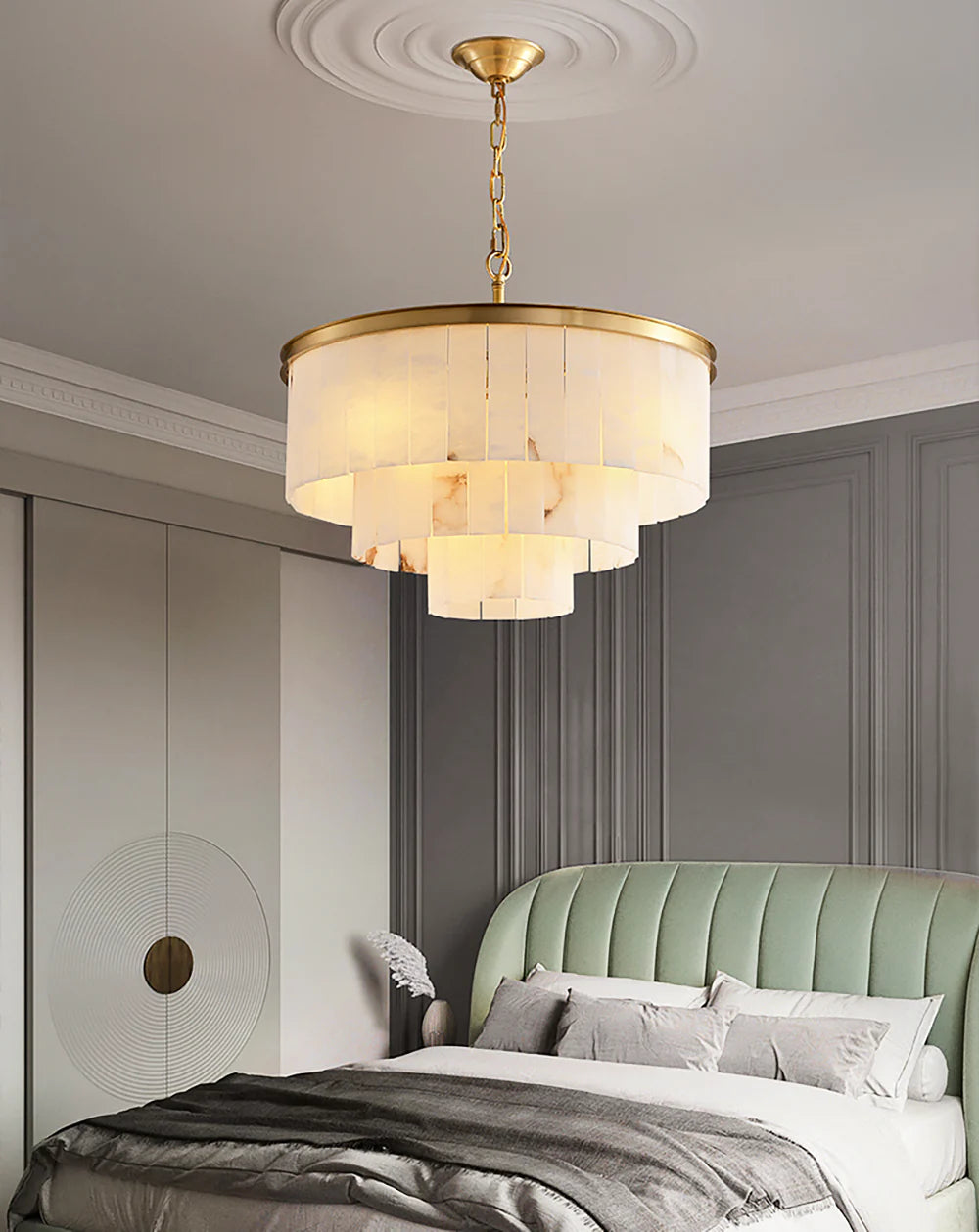 Modern Marble Tiered Chandelier