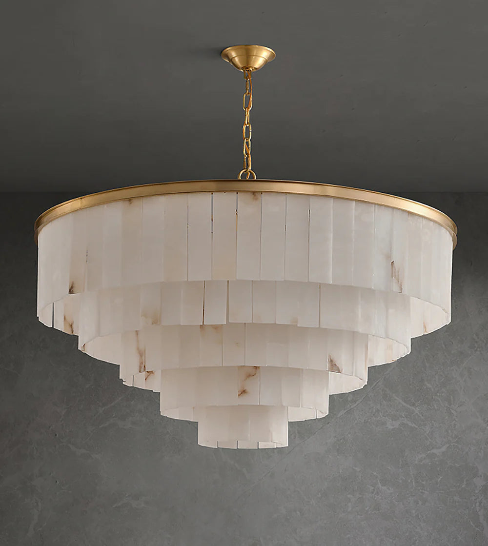 Modern Marble Tiered Chandelier