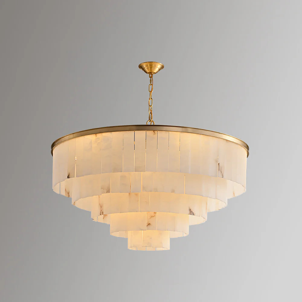 Modern Marble Tiered Chandelier