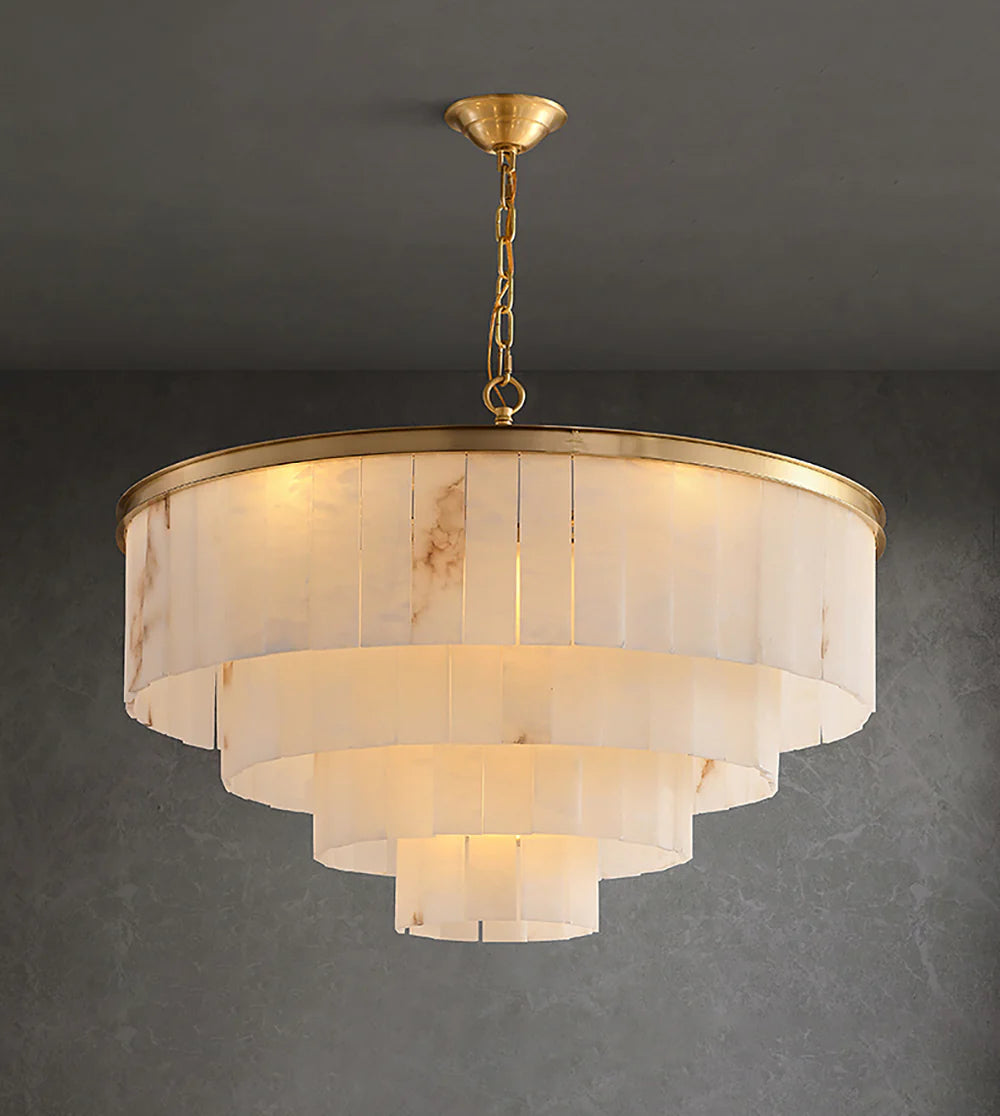 Modern Marble Tiered Chandelier