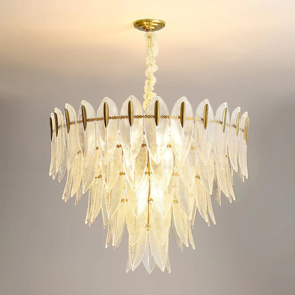Marilyn Glass Feathers Chandelier