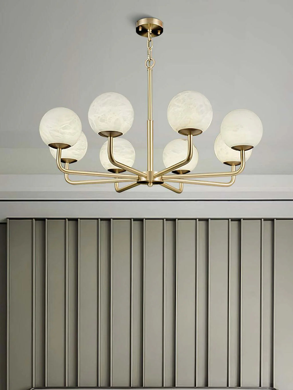 Alabaster Maytoni Erich Brass Chandelier