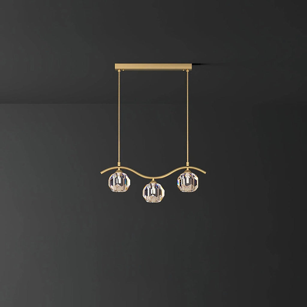 Minimalist Wave Glass Orb Chandelier