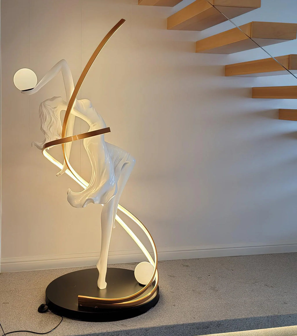 Misha Goddess White Statue Floor Lamp