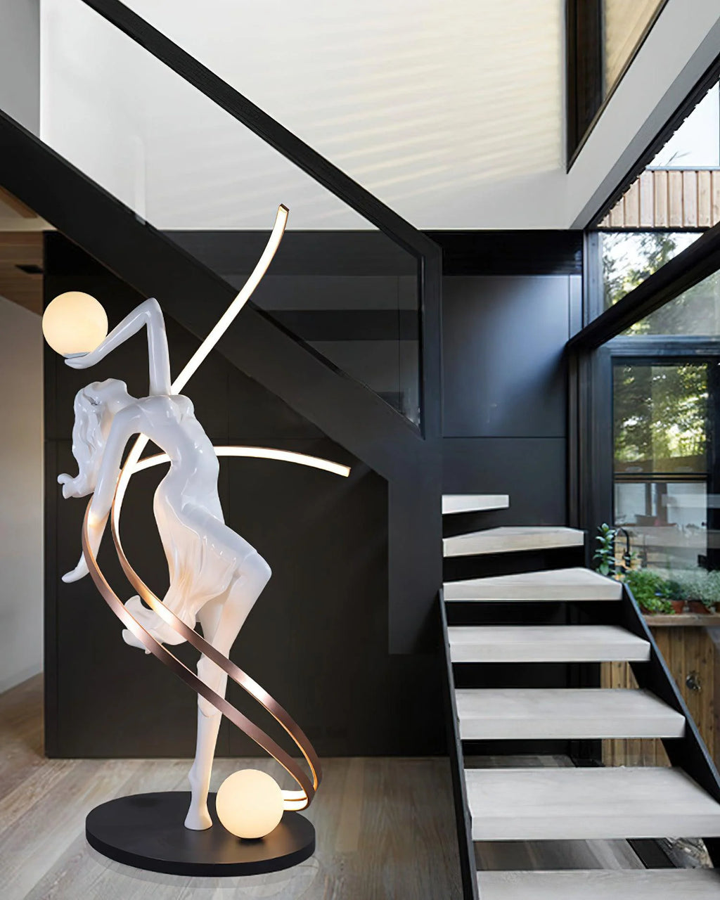 Misha Goddess White Statue Floor Lamp