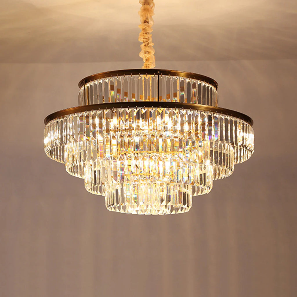 Modern Crystal Gold Chandelier