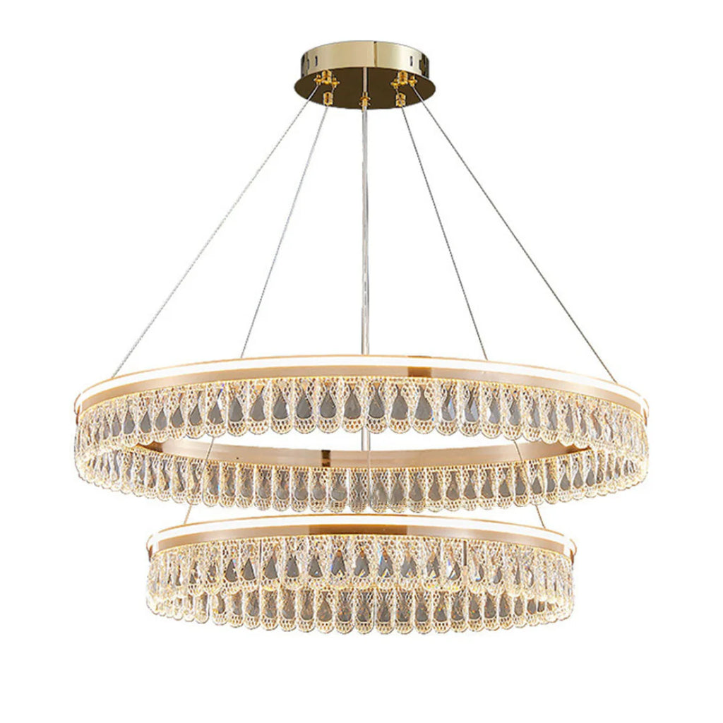 Modern Large Crystal Ring Chandelier