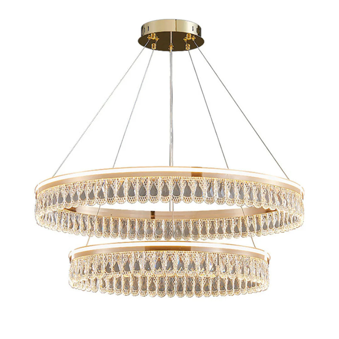 Modern Large Crystal Ring Chandelier