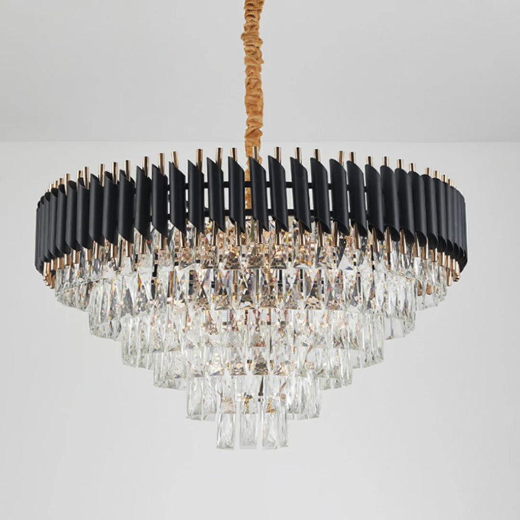 Round Raindrop Crystal Chandelier