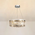 Silver Round Rectangle Crystal Chandelier