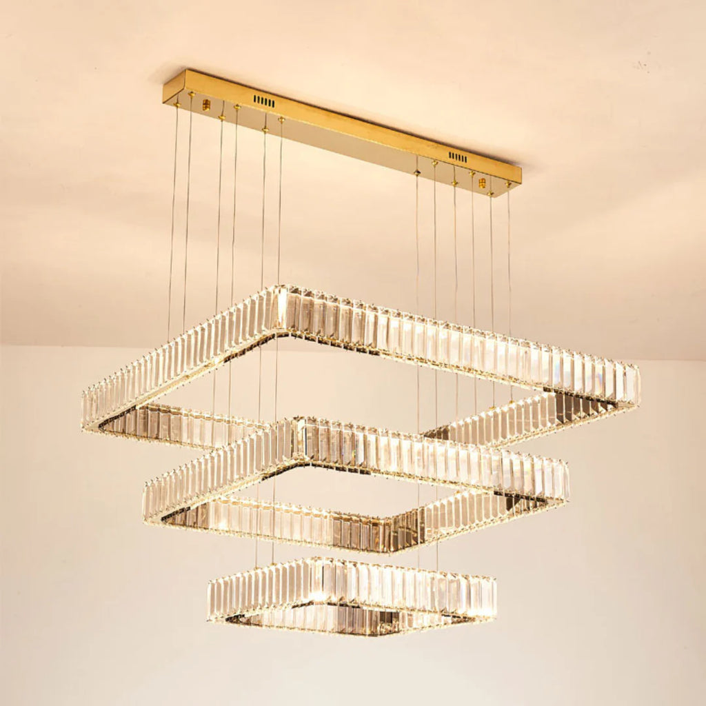 Modern Square Crystal Chandelier