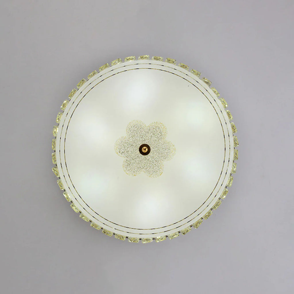 Modern Leather Crystal Ceiling Lamp