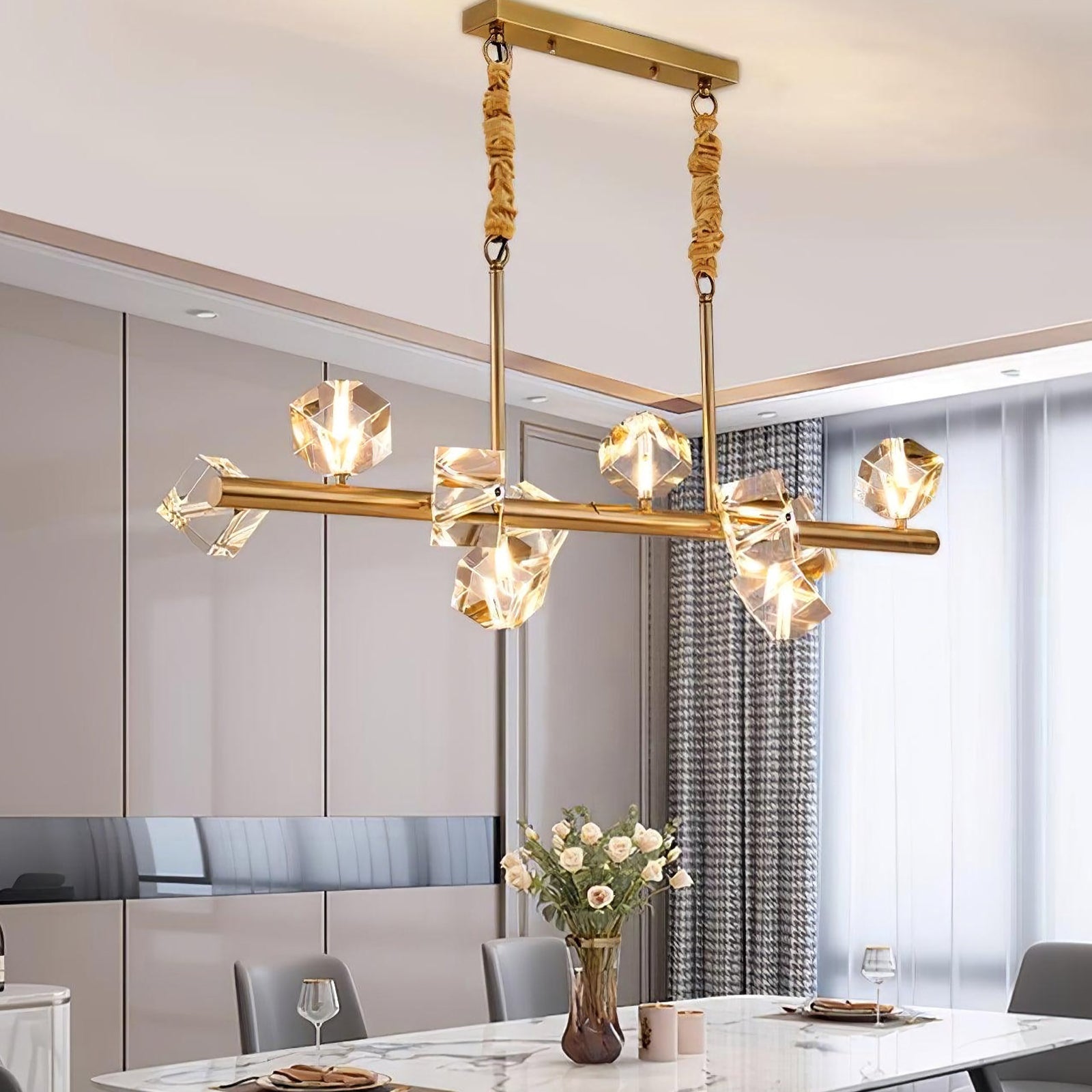 Modern Geometric Crystal Chandelier