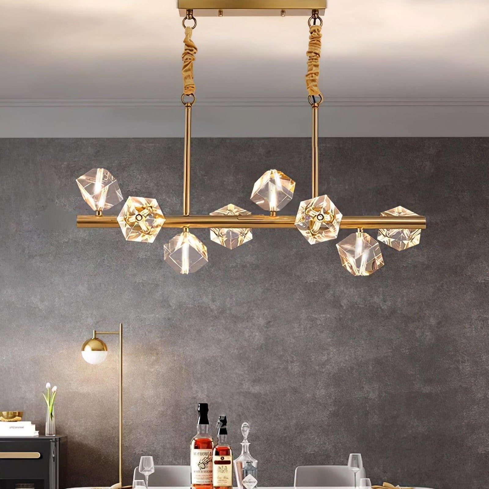 Modern Geometric Crystal Chandelier