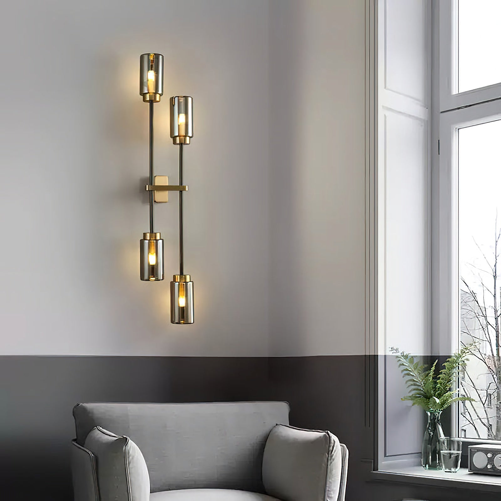 Modern Linear Glass Wall Lamp