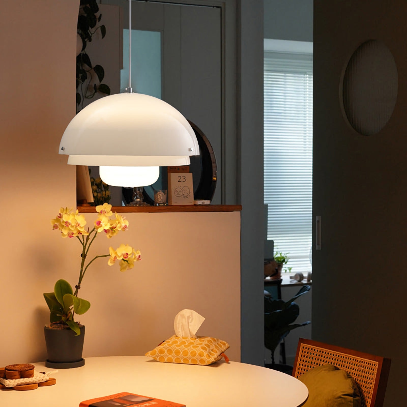 Modern Milk White Layer Pendant Lamp