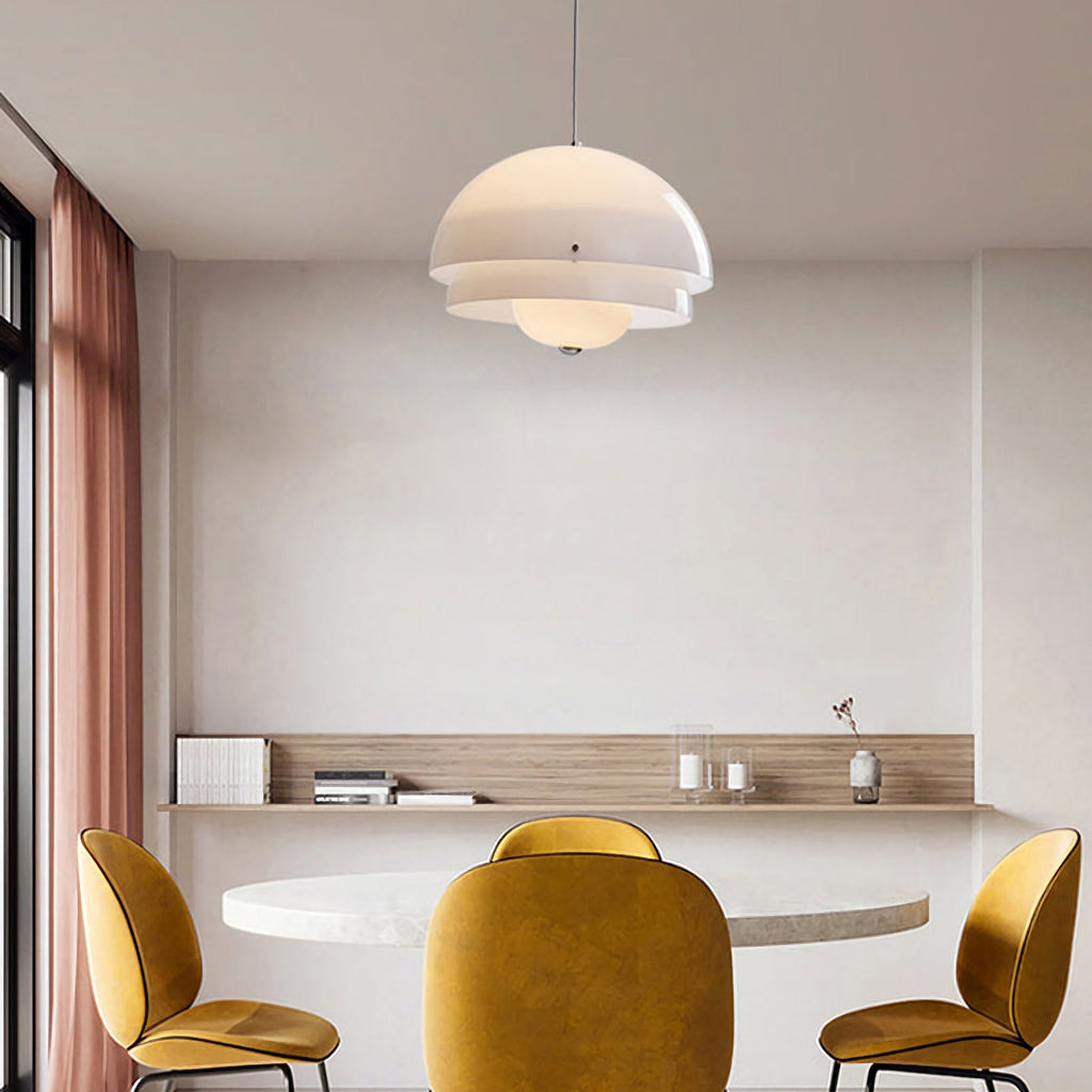 Modern Milk White Layer Pendant Lamp
