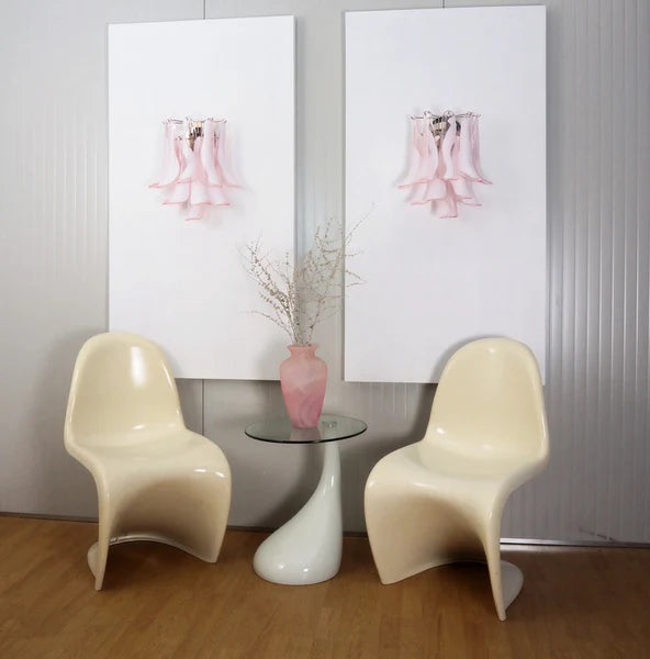 Vintage Murano Pink Wall Lights