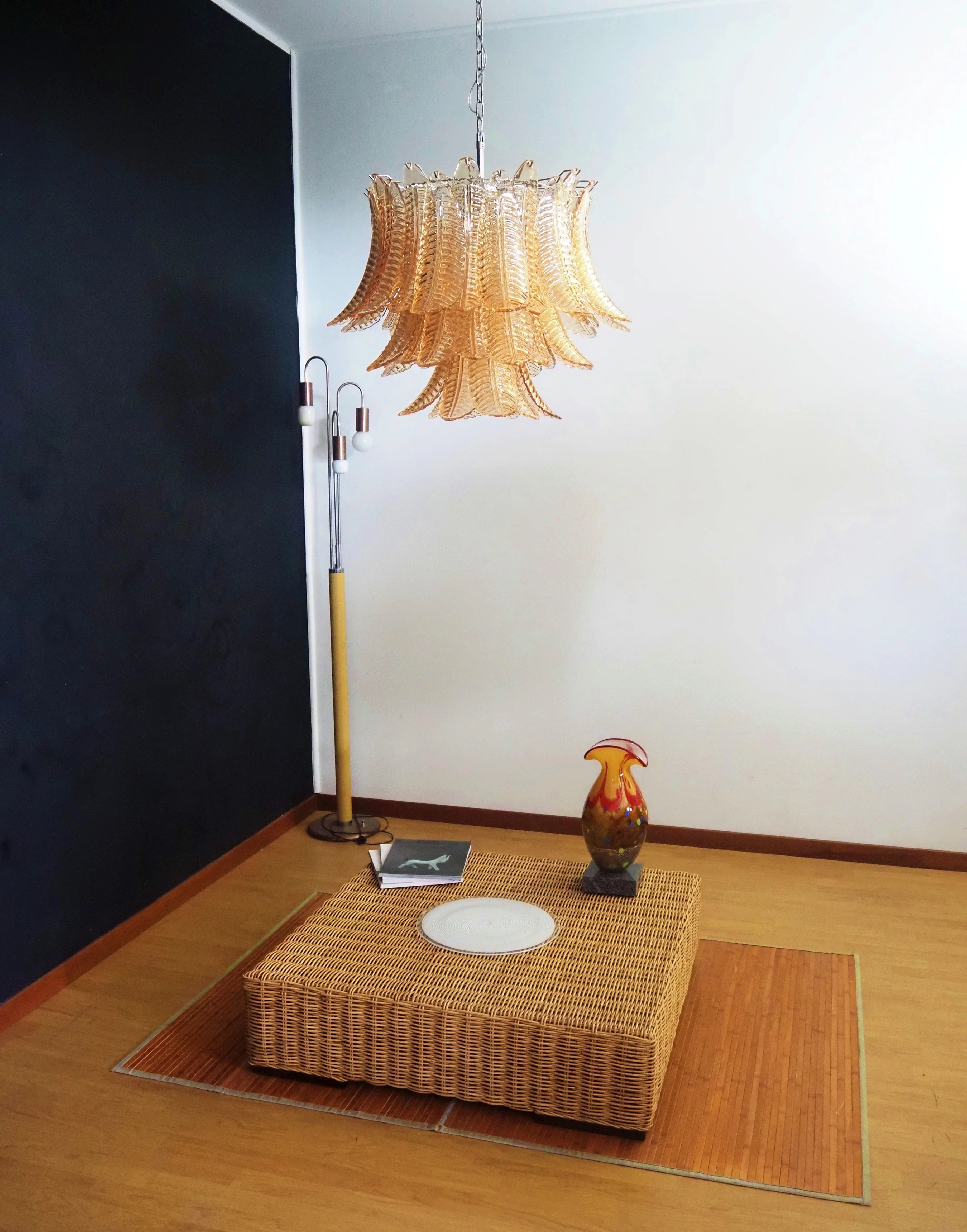 Murano Amber Ferns Glass Chandelier