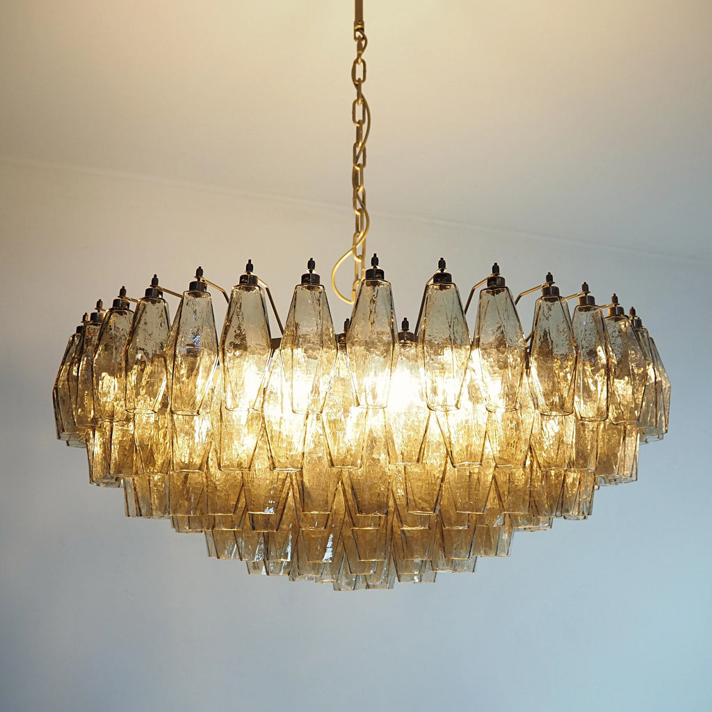 Murano Faceted Smoked Glass Chandelier
