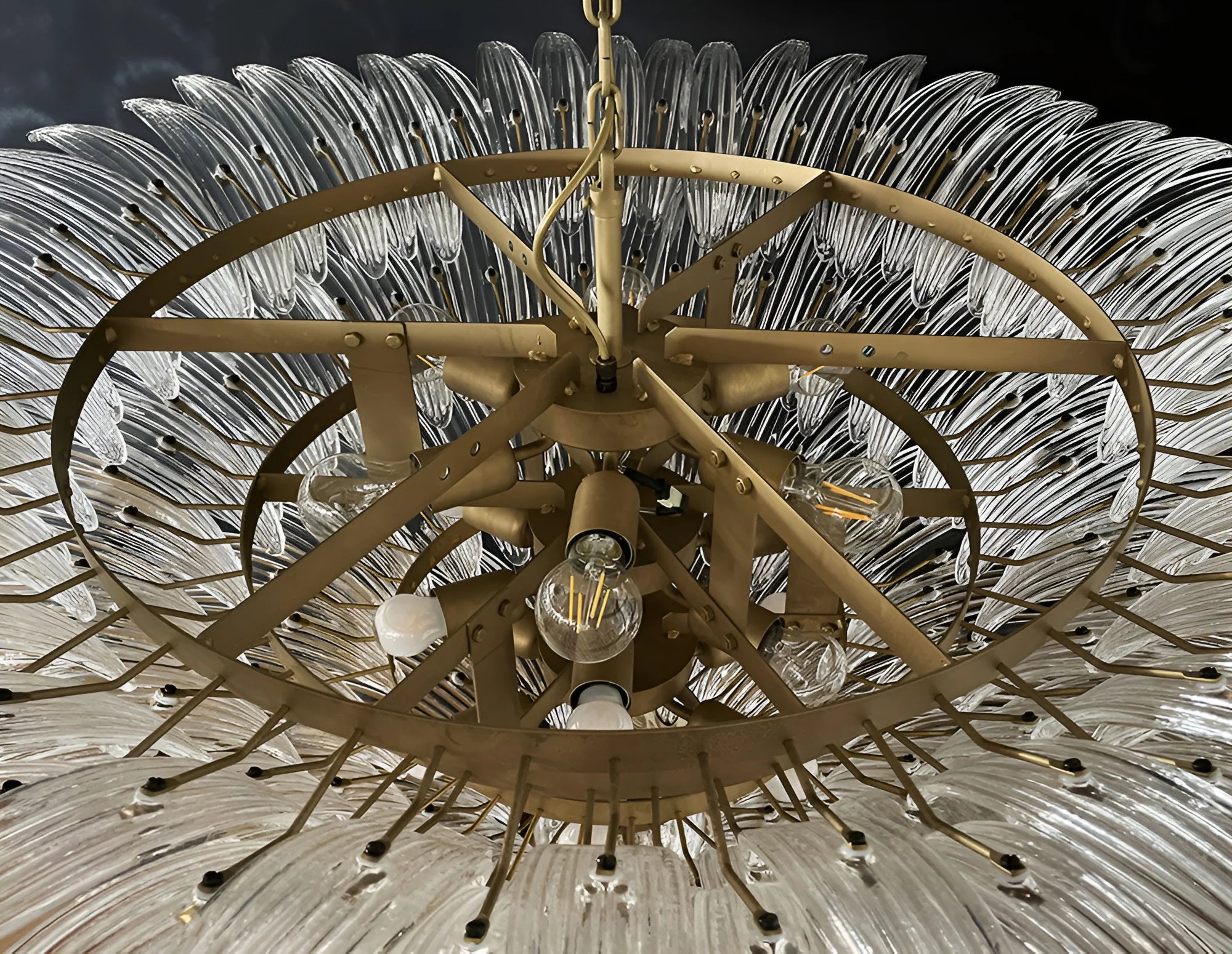 Murano Palmette Transparent Chandelier