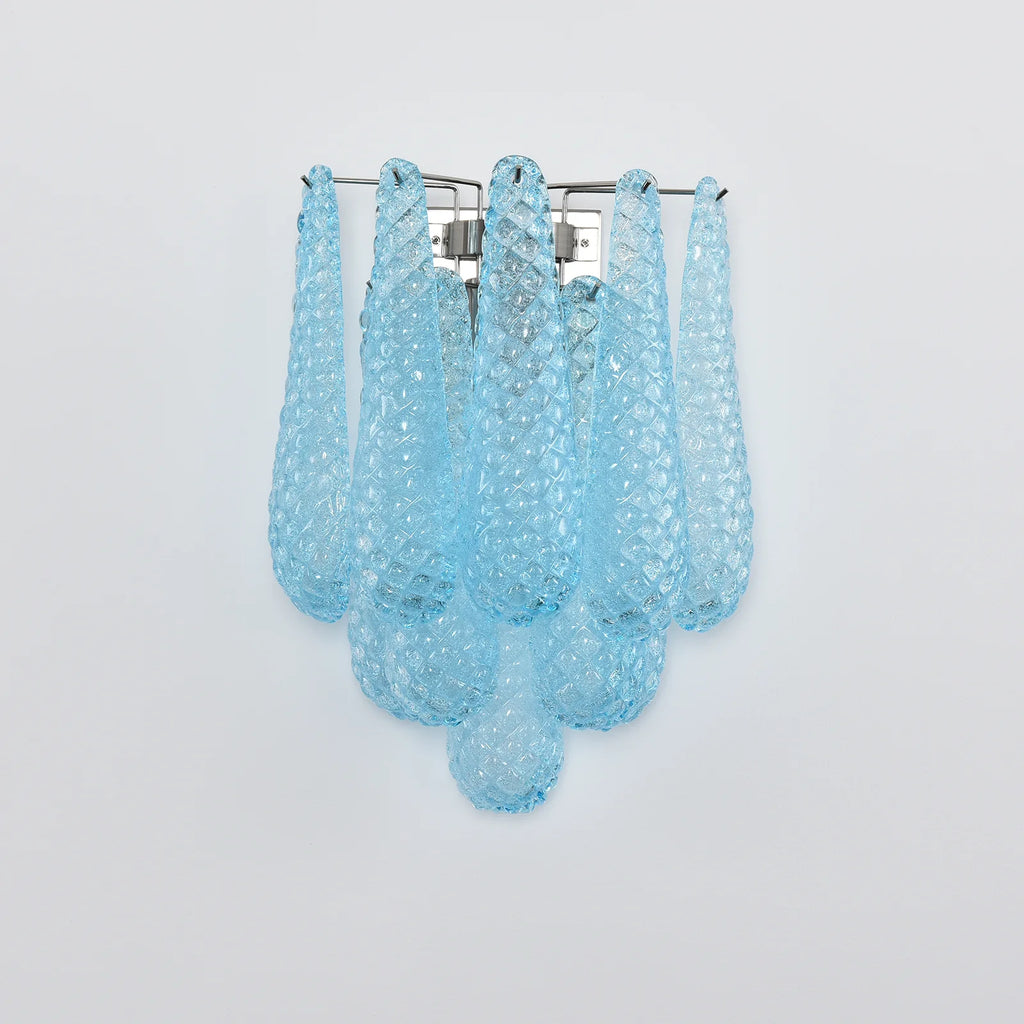 Murano Petals Glass Blue Wall Light