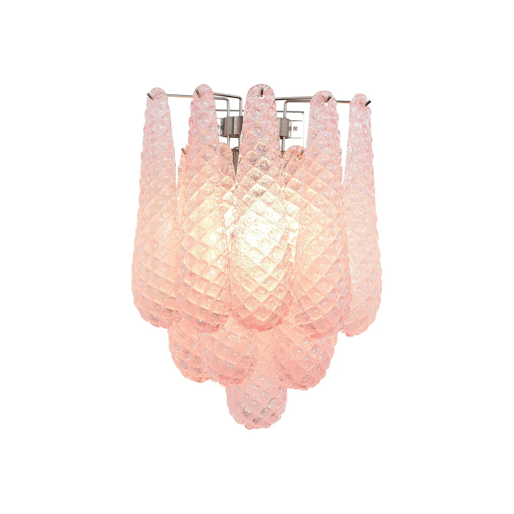 Murano Petals Glass Pink Wall Light