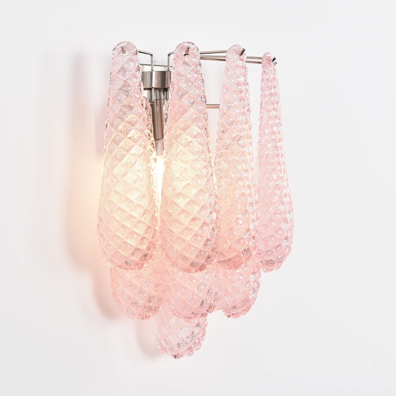 Murano Petals Glass Pink Wall Light