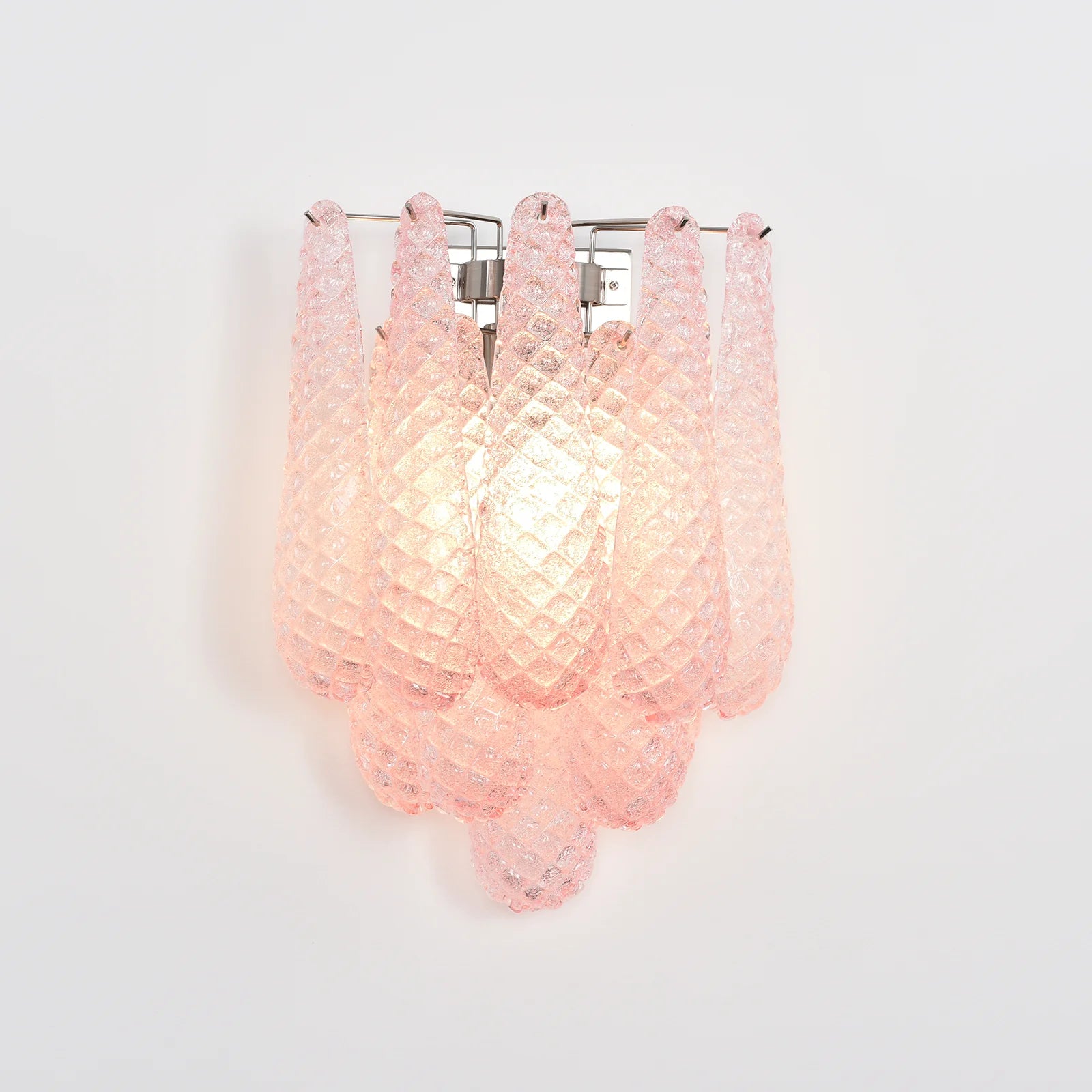 Murano Petals Glass Pink Wall Light