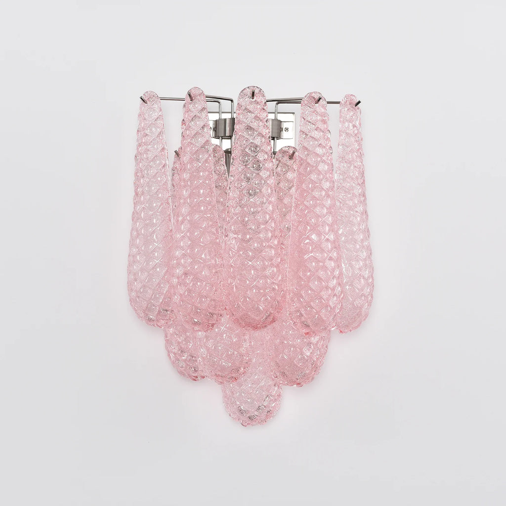 Murano Petals Glass Pink Wall Light