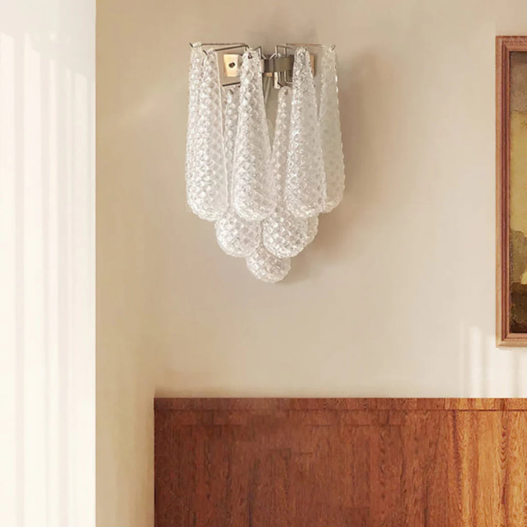 Murano Petals Transparent Wall Light