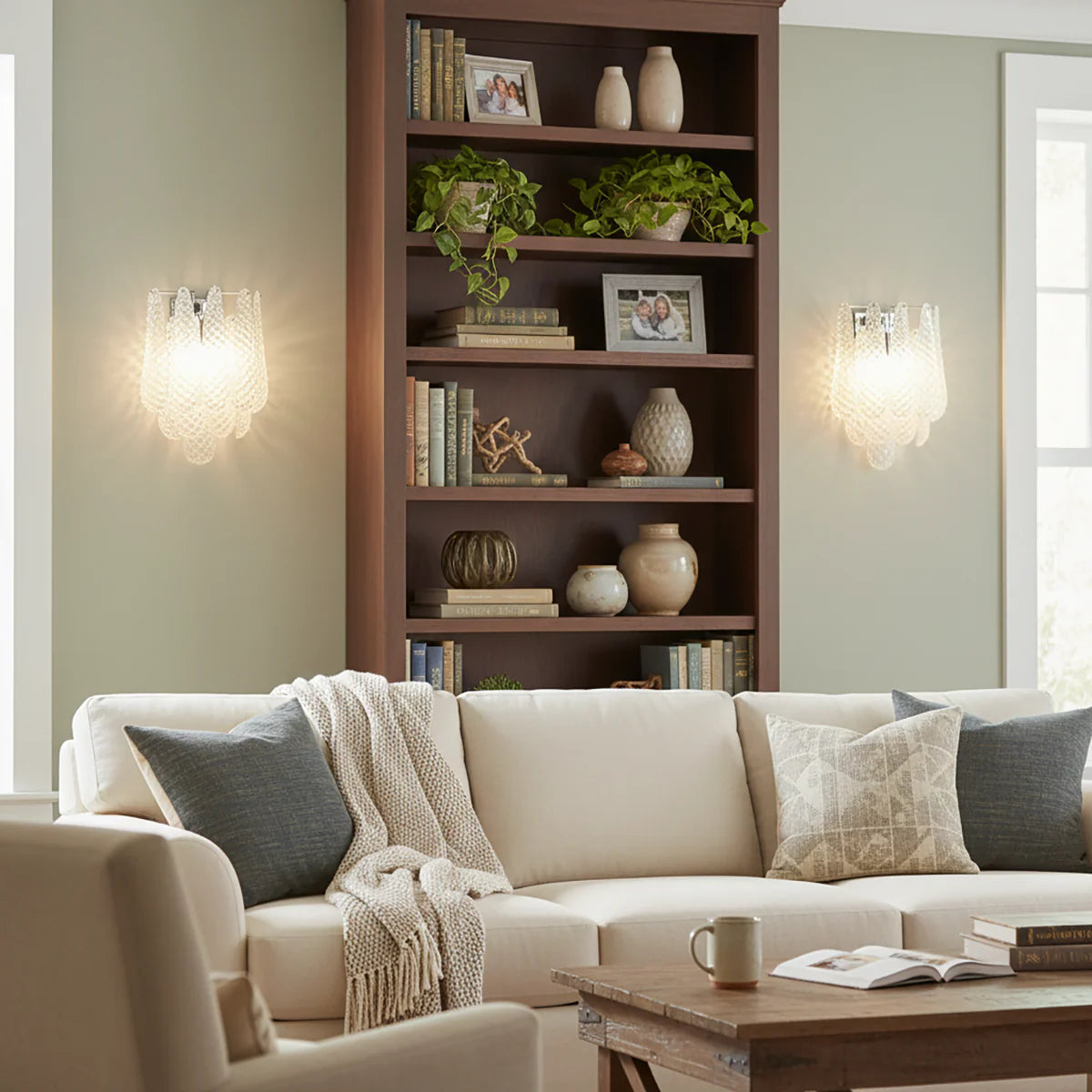 Murano Petals Transparent Wall Light