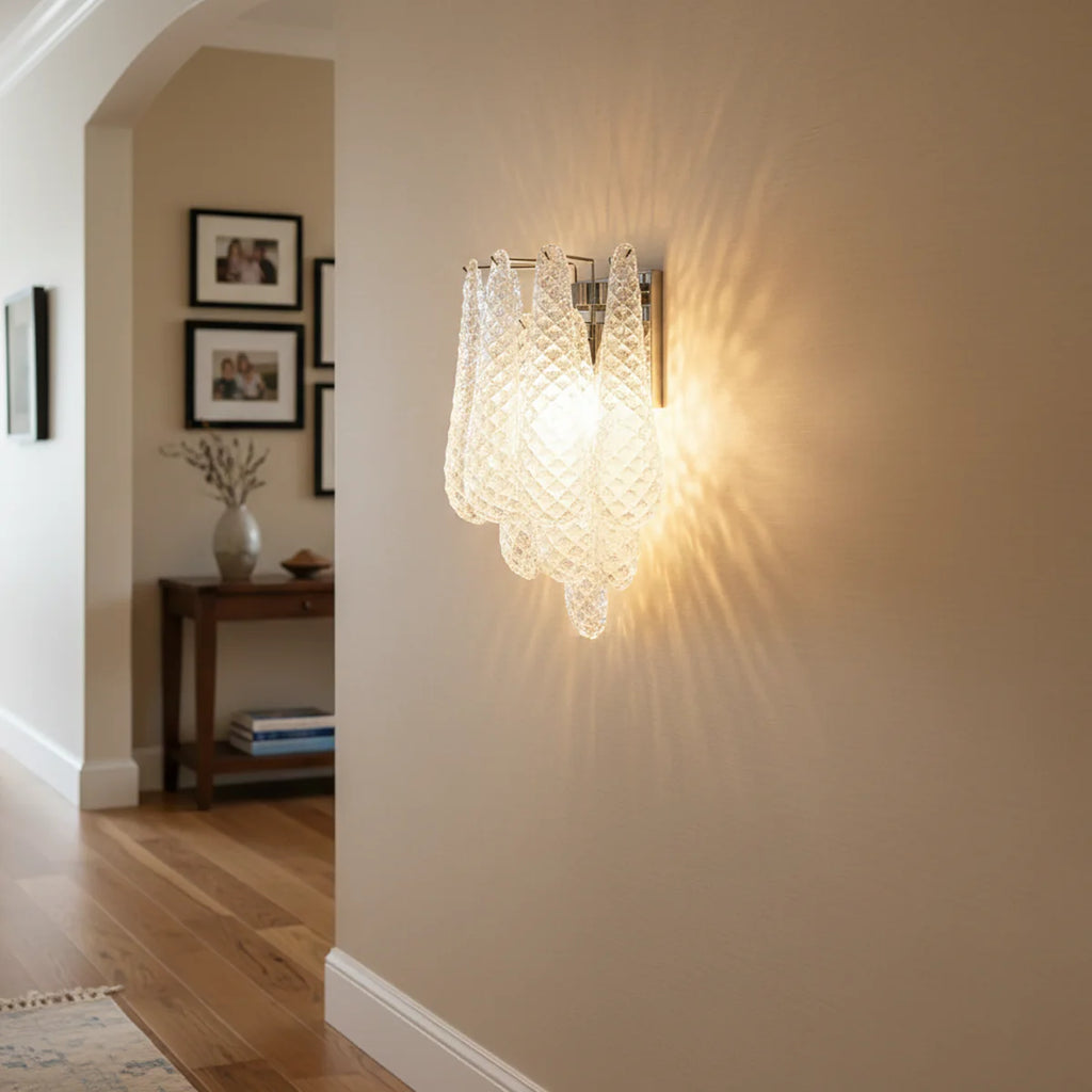 Murano Petals Transparent Wall Light