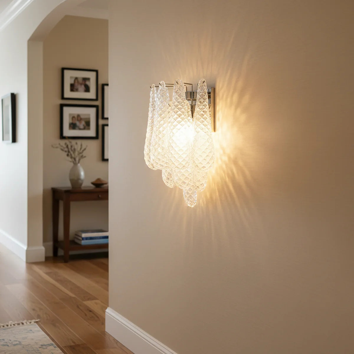Murano Petals Transparent Wall Light