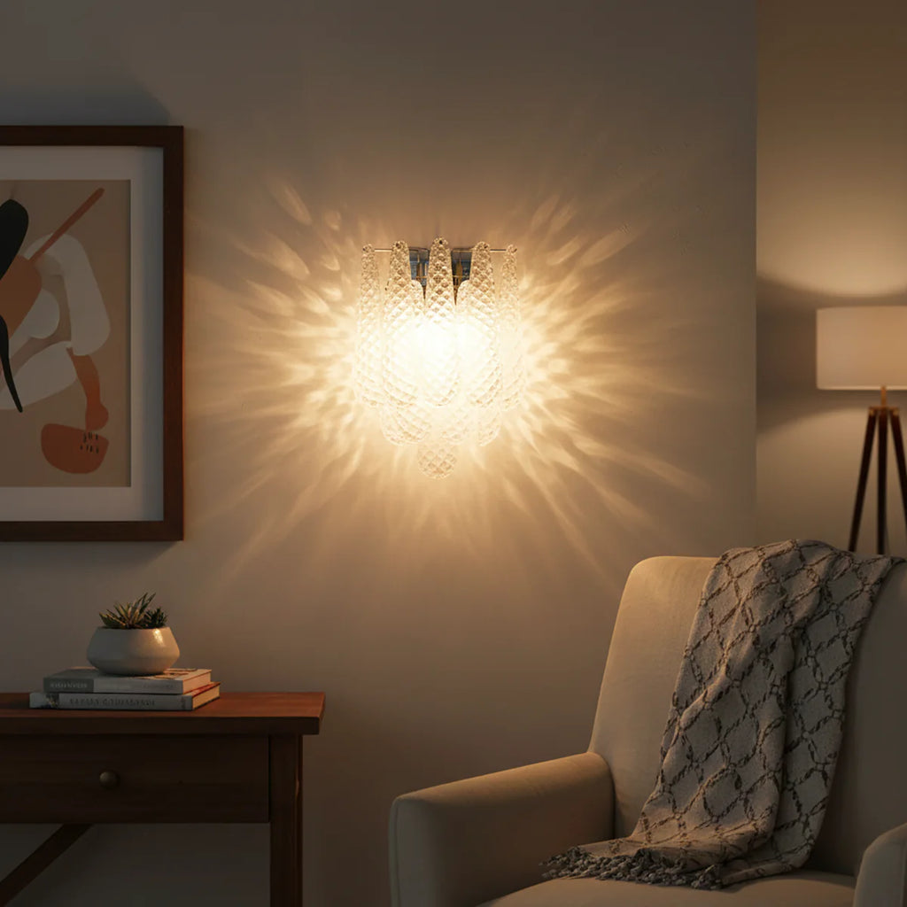 Murano Petals Transparent Wall Light
