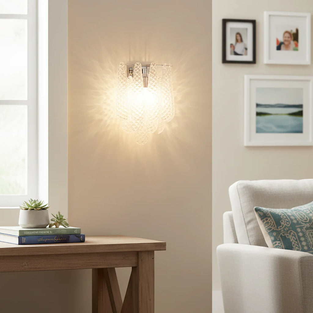 Murano Petals Transparent Wall Light