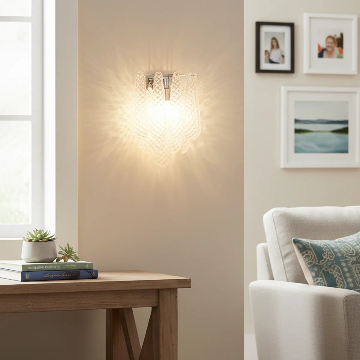 Murano Petals Transparent Wall Light