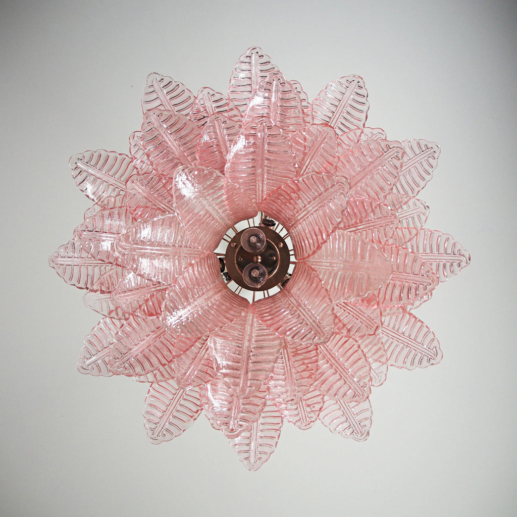 Murano Pink Ferns Glass Chandelier