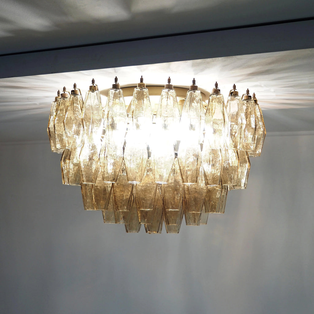 Murano Poliedri Smoked Ceiling Light