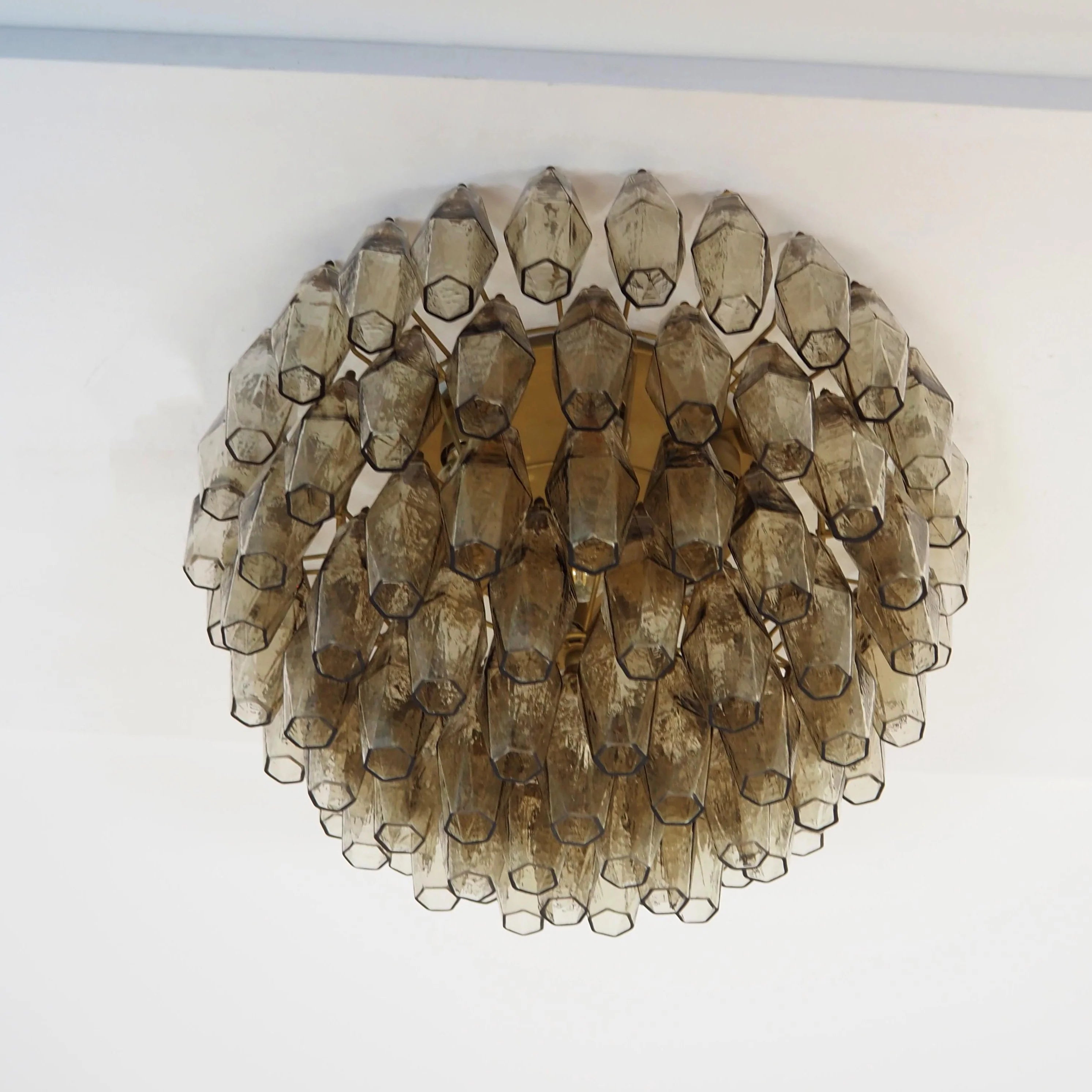 Murano Poliedri Smoked Ceiling Light