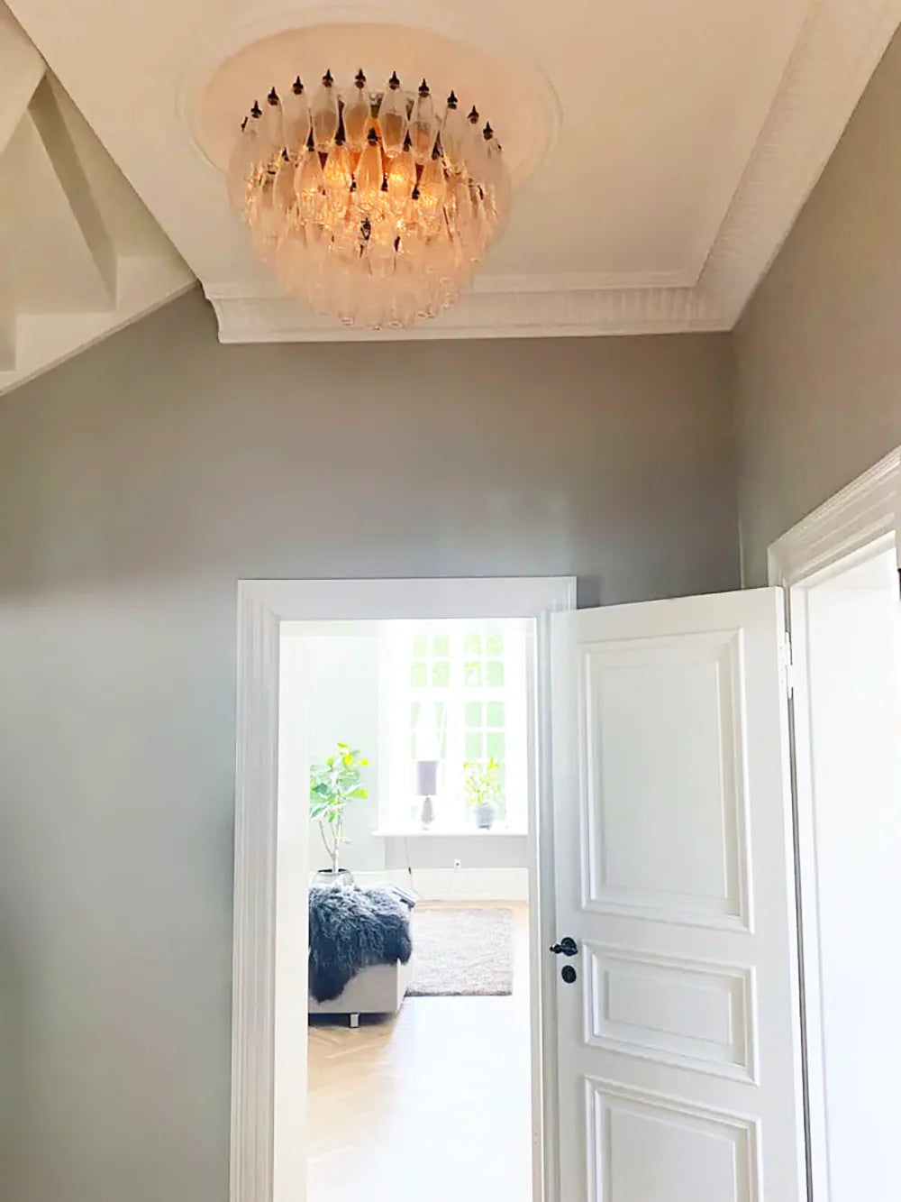 Murano Poliedri Transparent Ceiling Light