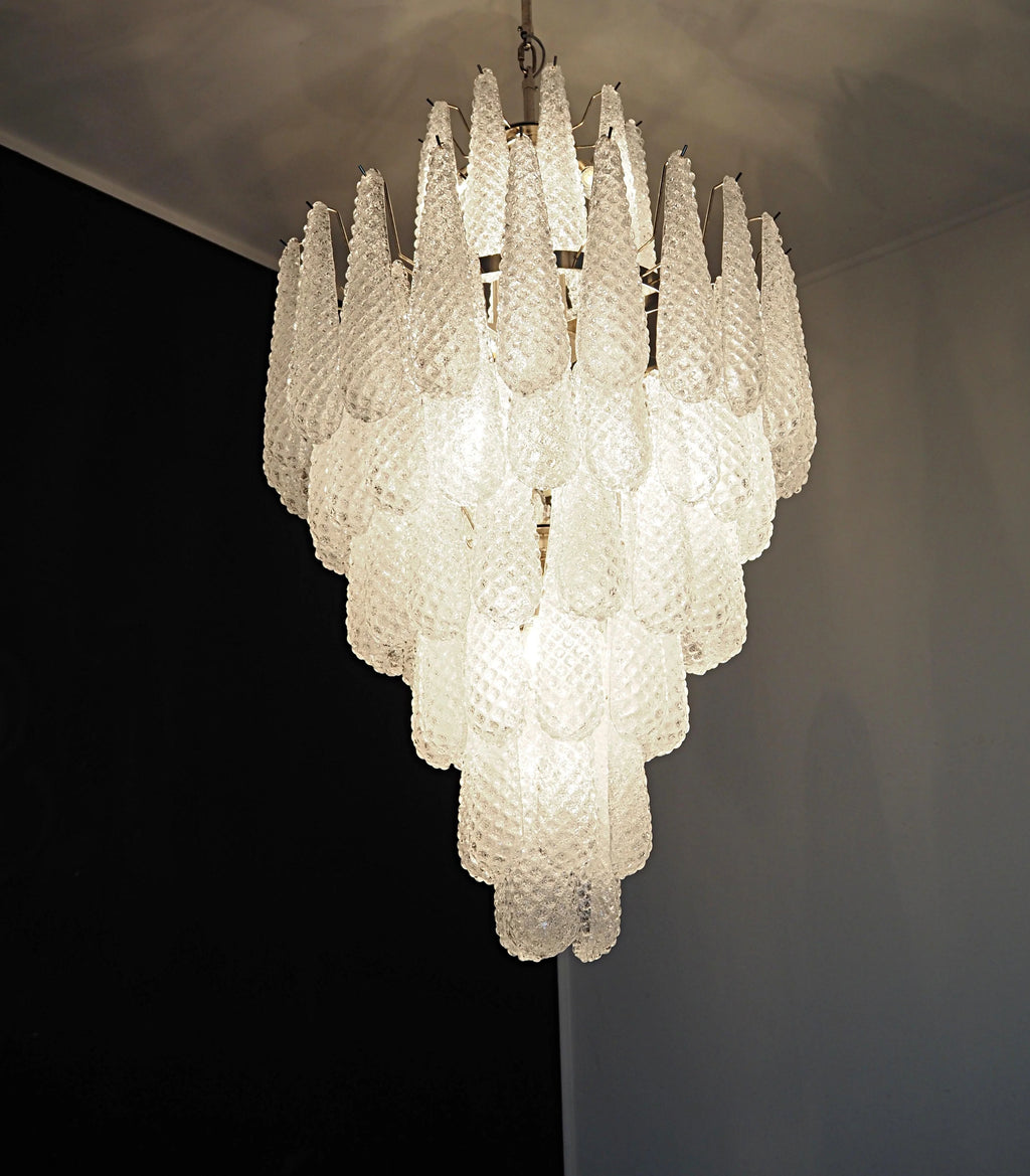 Murano Transparent Petals Glass Chandelier