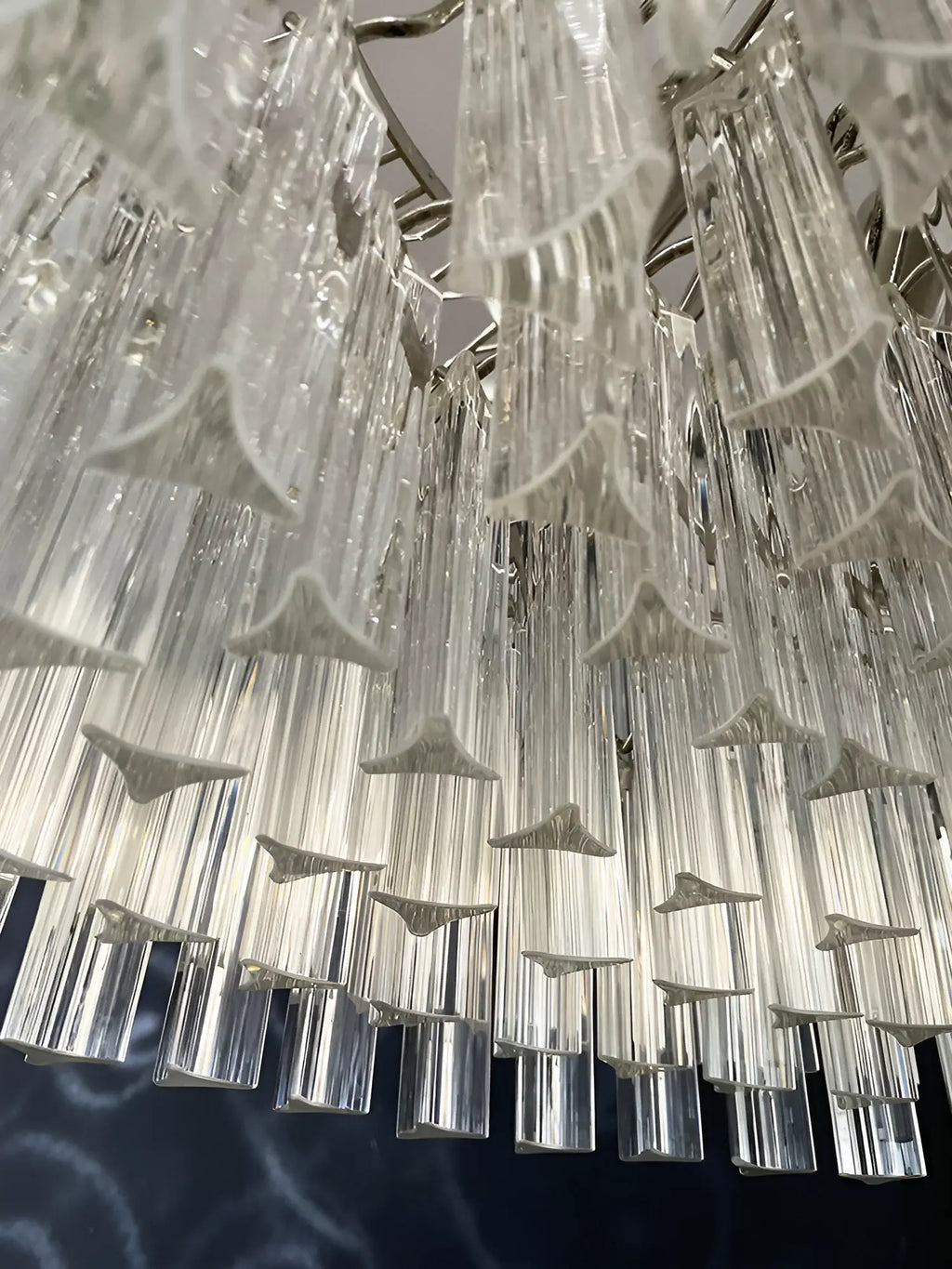 Murano Round Prisms Transparent Chandelier
