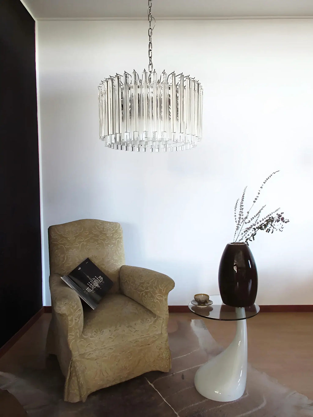 Murano Round Prisms Transparent Chandelier