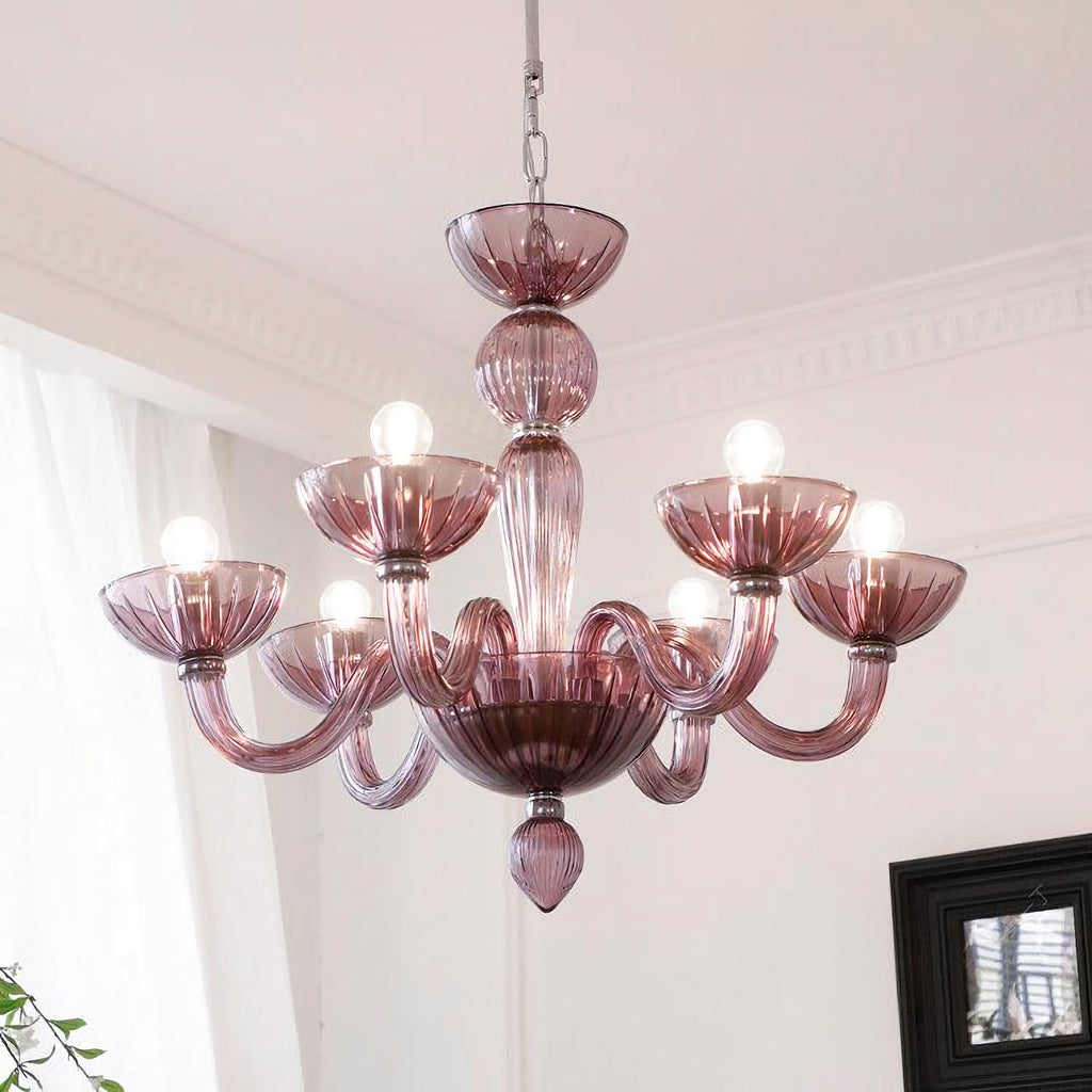 Pink Ares Murano Glass Chandelier
