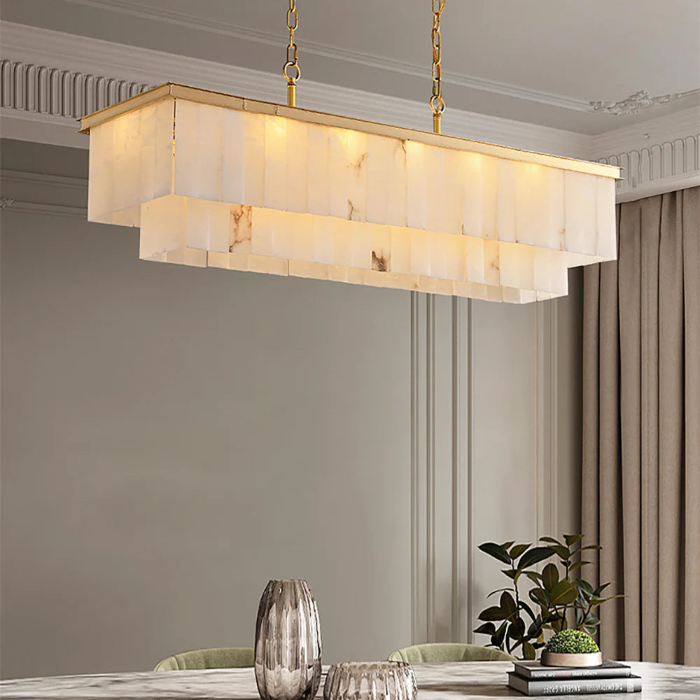 Natural Alabaster Dining Room Chandelier