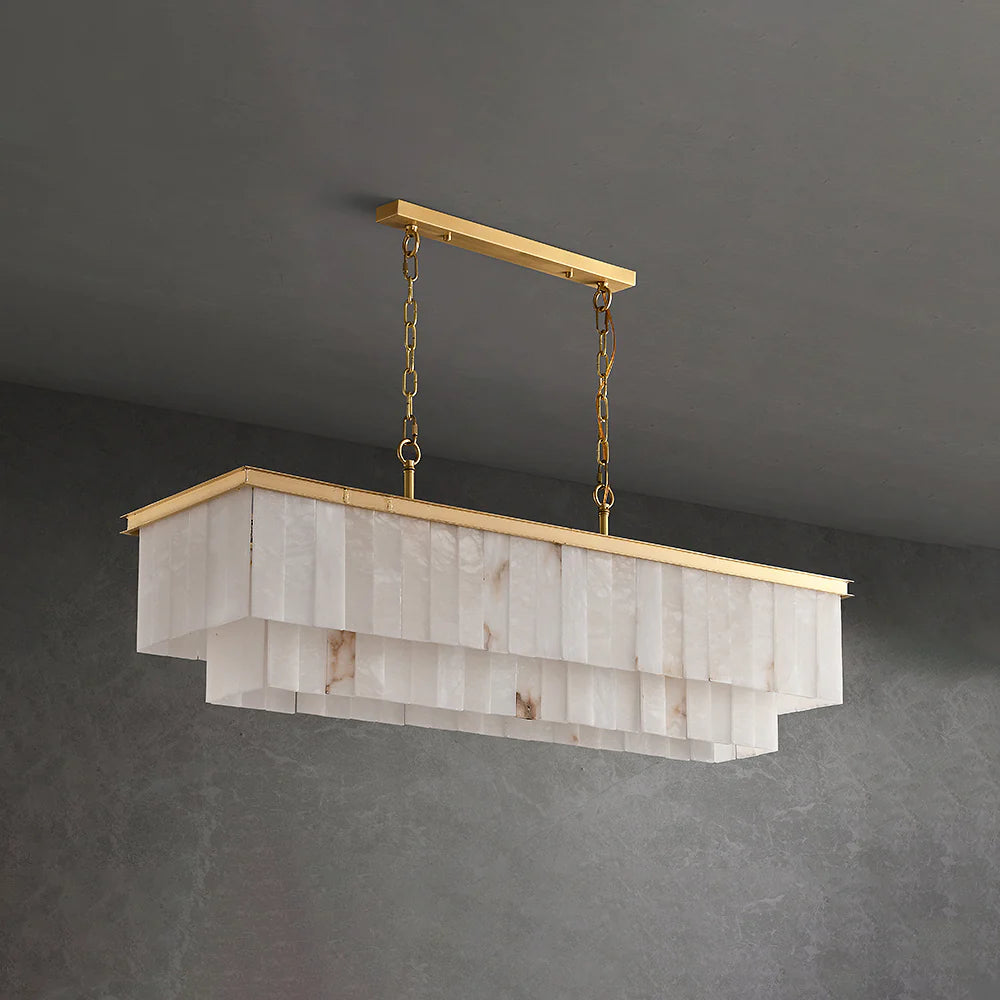 Natural Alabaster Dining Room Chandelier