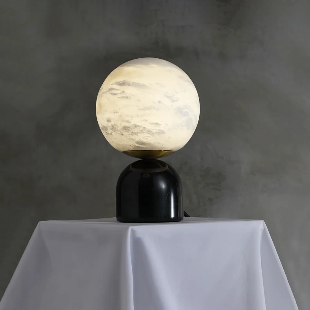 Round Alabaster Table Lamp